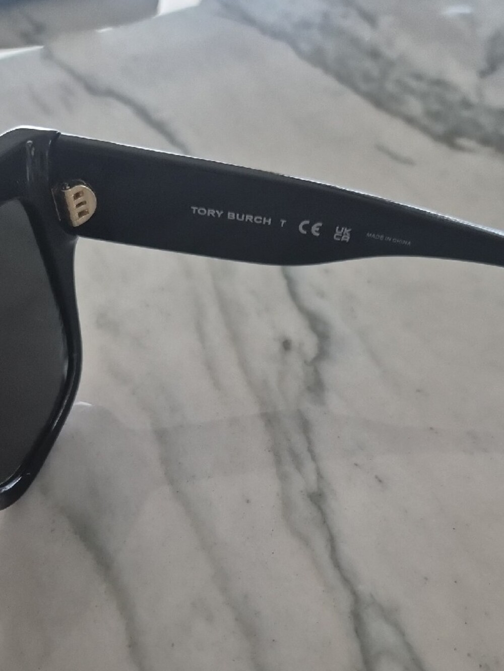 Tory Burch Black Cateye Sunglasses with White Trim - Picture 3 of 7
